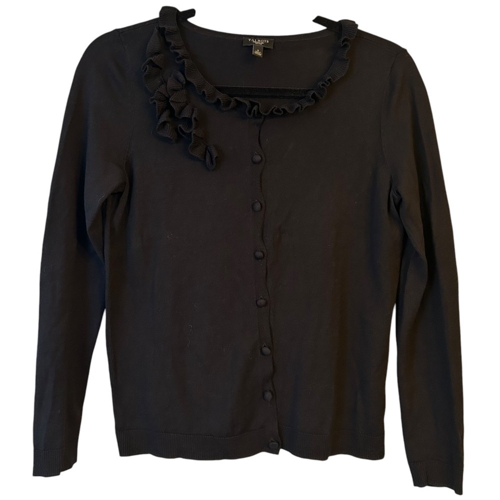 Talbots Petite Silk Blend Lightweight Cardigan with Covered Buttons